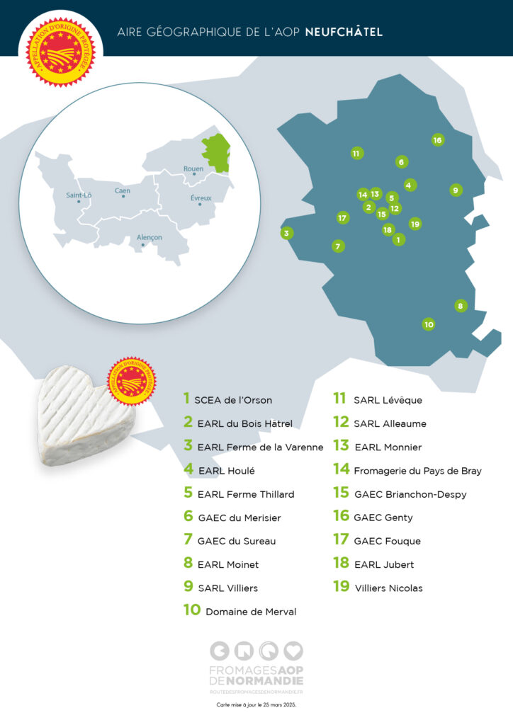 AIRESmap-Neufchatel_2025_v2 Carte fabricants de Neufchâtel AOP (maj 01 2025)