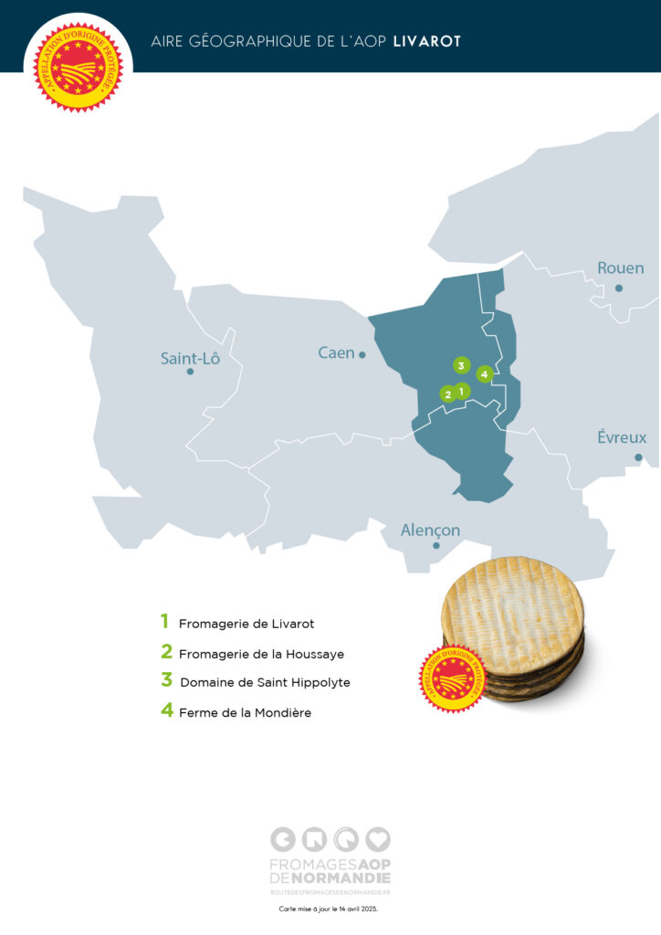 aires_Livarot_2025 Carte des fabricants de Livarot AOP (maj 03 2025)